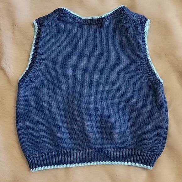 JANIE AND JACK BLUE PUFFER FISH SWEATER VEST, SIZE 3-6 MONTHS - Picture 4 of 4